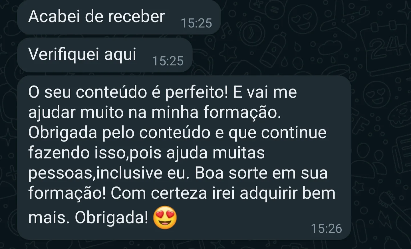 Depoimento de aluna