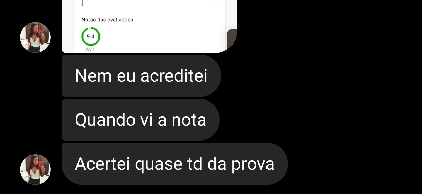 Depoimento de aluna